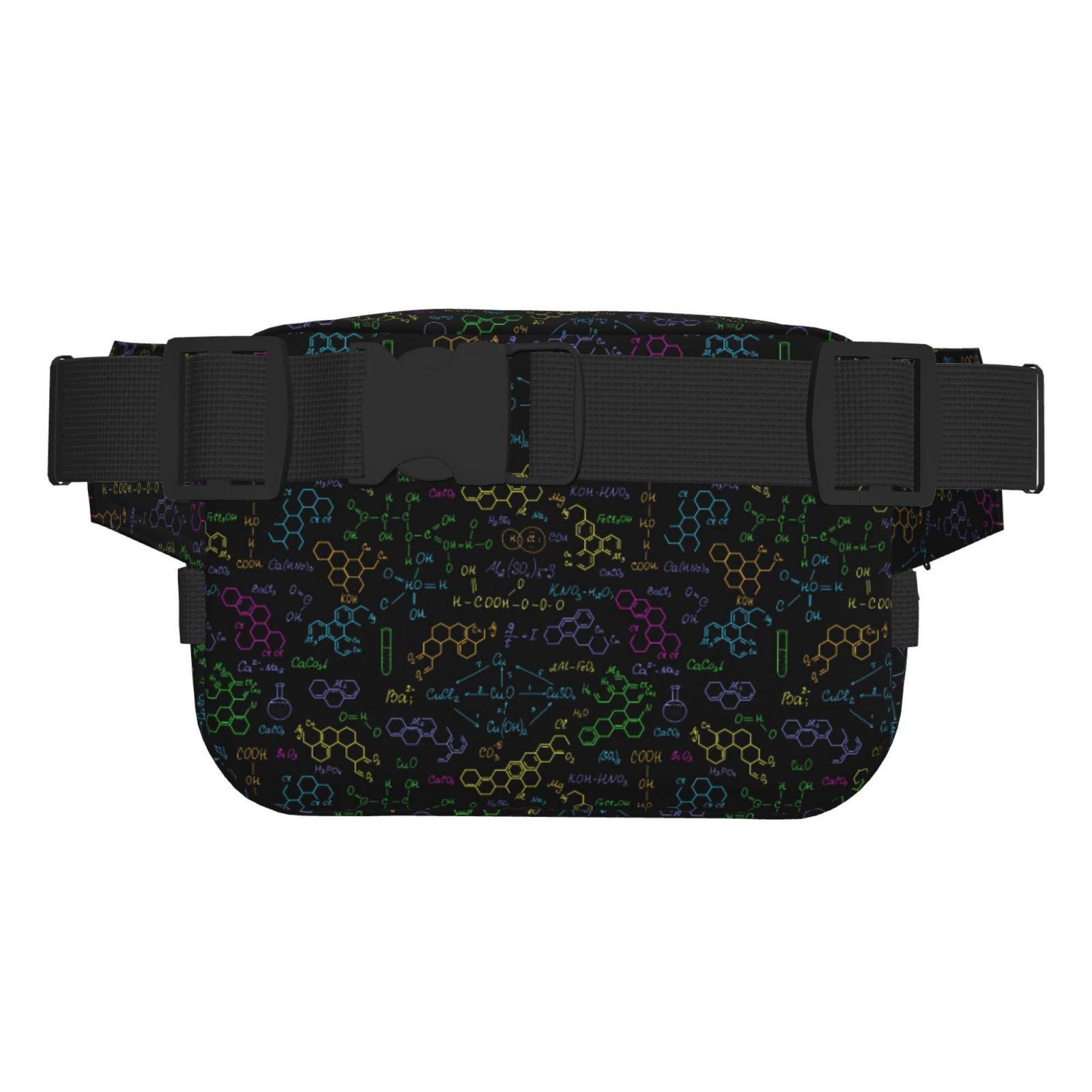 Picia Chemistry Formulas Print Square Double-Layer Waist Bag Mini Adjustable Waist Belt Bag Exercise Running Travel Hiking