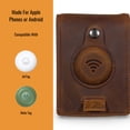 thumbnail image 3 of Genuine Leather Airtag Wallet | Credit Card Bifold Wallet for Apple Air Tag GPS | Minimalist RFID Blocking Slim Wallet | Multifunctional with Money Clip - Gift Box… (Brown), 3 of 8