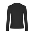 thumbnail image 4 of Oplxuo Women’s Ruched Long Sleeve Shirts Tight Fitted Going Out Crop Tops Crewneck Basic Tee Y2k Teens Girls Clothes, 4 of 5