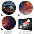 thumbnail image 3 of Designart "Astronomical Dreams in Orange and Blue II" Galaxies Metal Wall Decor, 3 of 5