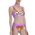 thumbnail image 2 of Daiia Corgi In Sushi Roll printed 2 piece Swimsuit Bikinis for Women High Waisted Racerback Bathing Suits Summer Tummy Control Scoop Neck Swimwear-Large, 2 of 8
