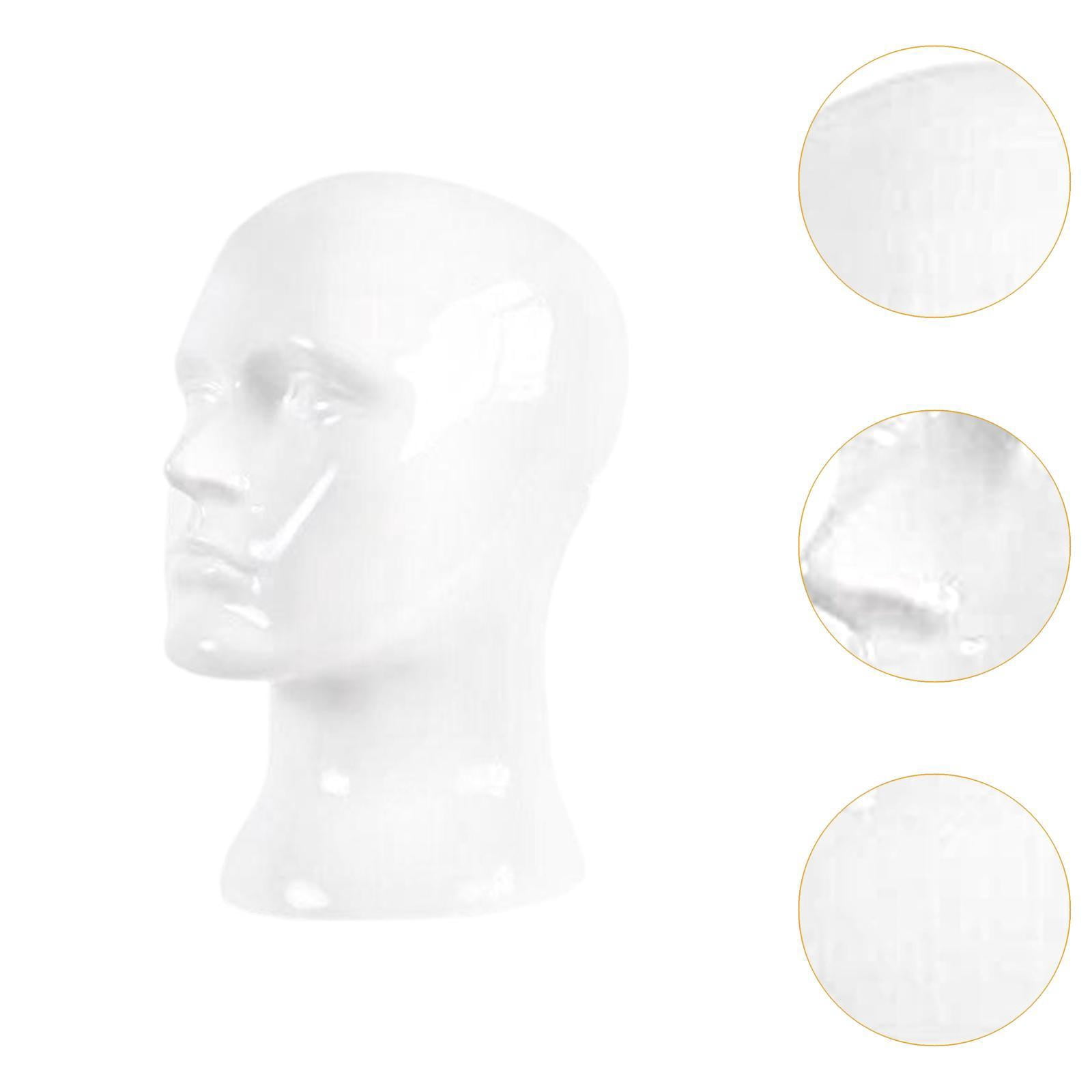 Bothyi Male Mannequin Head Freestanding Wig Stand for Hair Salon Glasses Home Decor Glossy White