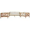 thumbnail image 2 of Modway Northlake 3 Piece Outdoor Patio Premium Grade A Teak Wood Set in Natural White, 2 of 7