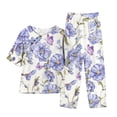 thumbnail image 2 of Spring Saving GaThRRgYP Womens Sets 2 Piece Outfits Summer,Women's Summer Printed Short Sleeve Half Sleeve Round Neck Cropped Top + Casual Pants Suit Set Two Piece Lounge Set, 2 of 4