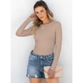 thumbnail image 4 of Luniro Women Long Sleeve T-Shirt Crewneck Rib Knit Slim Fit Shirts 2026 Casual Basic Tee Tops, 4 of 9