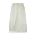 thumbnail image 5 of Women's Satin Half Slip Lace Long Underskirt Elastic Waist Long Slips for Under Dresses Extender Underskirt, 5 of 7