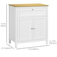 thumbnail image 3 of HOMCOM Armoire de Rangement Buffet Bahut avec Doubles Portes Blanc, 3 of 10