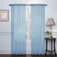 thumbnail image 1 of Cortinas transparentes de gasa semitransparente con bolsillo para barra, para sala de estar, cocina y dormitorio, 99,5 x 199,5 cm de largo, juego de 2 paneles, 1 of 3
