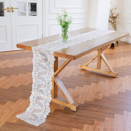 

DTLYH 10 Pack Lace Tablecloths for Rectangle Tables 60 x 120 Inch Overlay White Boho Table Cloth Vintage Embroidered Rustic Wedding Party Table Decorations