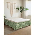 thumbnail image 2 of Green Summer Botanical Wrap Around Bed Skirts for California King Bed 18" Drop,Bed Skirt with Adjustable Elastic Belt Dust Ruffle Bed Valance for Bedroom Hotel Yellow Spring Floral Bed Frame Cover, 2 of 7