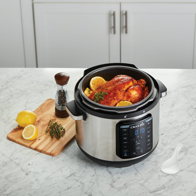 Crock-Pot 8-Quart Multi-Use XL Express Crock Programmable Slow Cooker and  Pressure Cooker with Manual Pressure, Boil & Simmer, Black Stainless