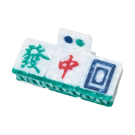 

Mahjong Catcher Back Head Hair Clip Design Clip Hair Clip Hair Accessory White J