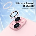 thumbnail image 2 of Camera Lens Protector for iPhone 15/iPhone 15 Plus, Individual Bling Diamond Metal Ring Tempered Glass Camera Cover Screen Protector for iPhone 15 Accessories, Anti Scratch Case Friendly (Pink), 2 of 5