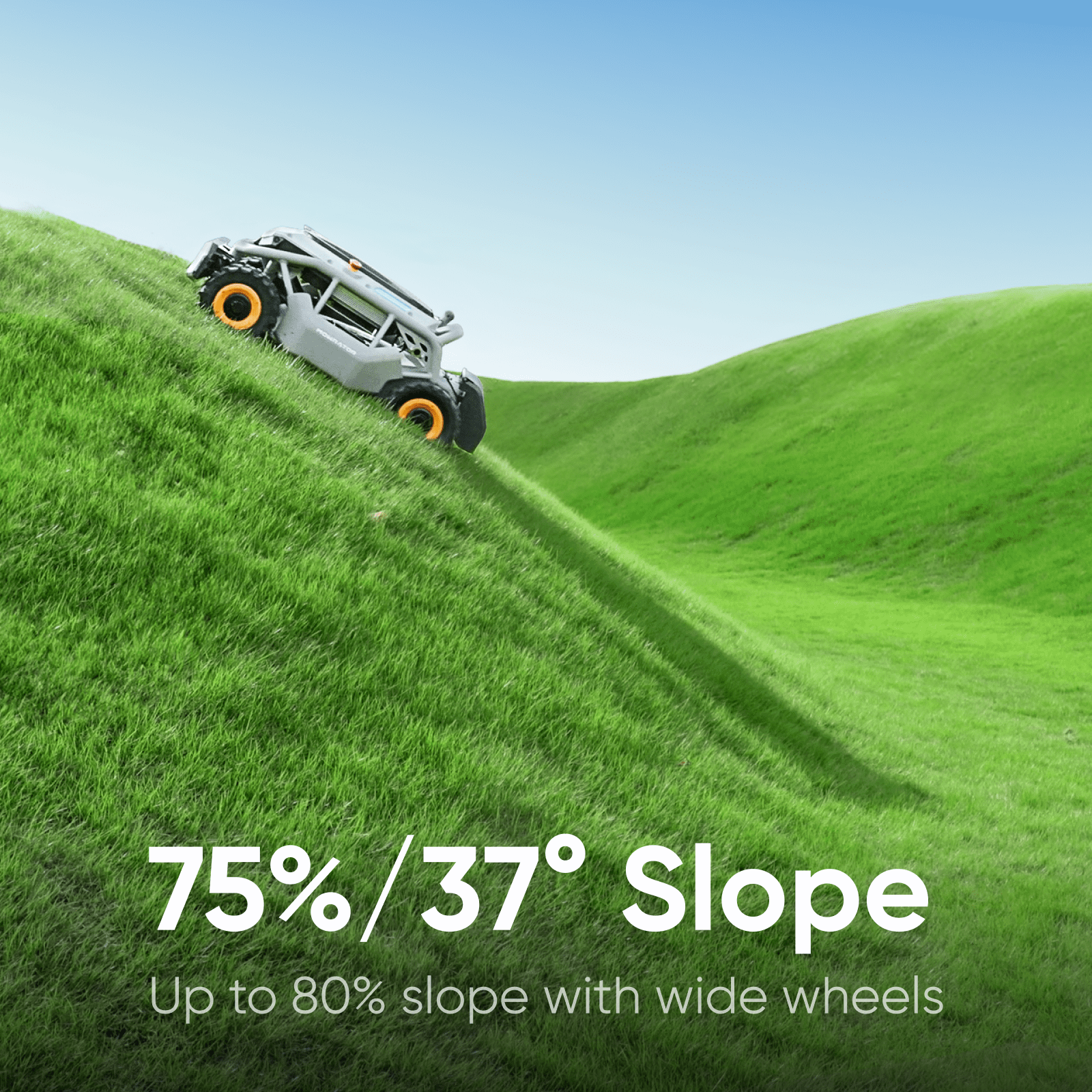 Mowrator S1 4WD 12Ah Remote Control Lawn Mower, All-Season Yard Care, 75% (37°) Slope Climbing, with Leaf Shredding Vacuum, 21" Width, 1.5–4.3" Cutting Height, Up to 0.75 Acres