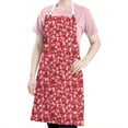 thumbnail image 5 of Red Christmas HO Apron-Garden Aprons for Women with Pockets-Cotton Linen Waterproof Kitchen Cooking Gardening Aprons Adjustable for Kitchen,Cooking,BBQ and Salon 32"x27", 5 of 7
