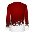 thumbnail image 4 of Long Sleeve Tee Shirt Ladies Festival New Years Outfit Henley Neck Trendy Snowflake Print Christmas Holiday Tops (X-Large, Red 10), 4 of 4