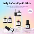 thumbnail image 3 of Modelones Gel Nail Polish Set, 6 Translucent Colors Pastel Sheer Pink Yellow Lavender Purple Baby Blue Mint Green Jelly Gel Polish Silver Cat Eye Gel Polish W Magnet Soak Off LED Nail Art Gel DIY, 3 of 10