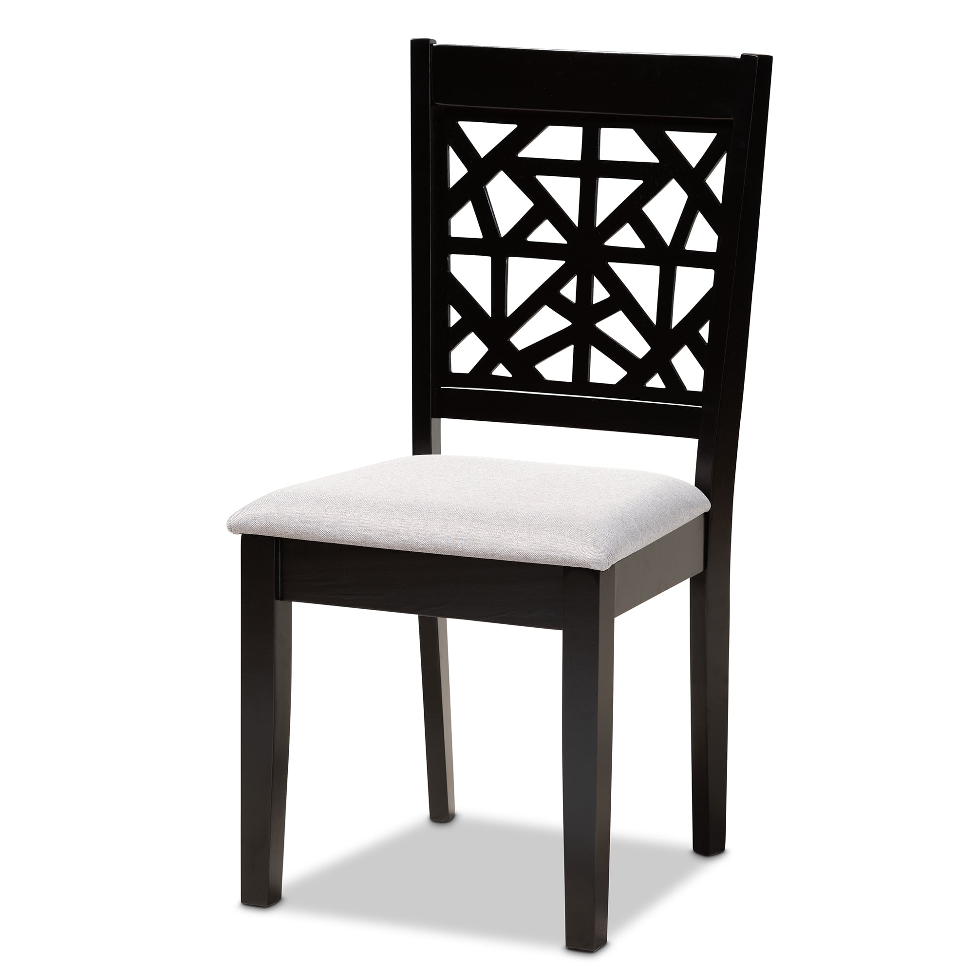 Baxton Studio Jackson Modern and Contemporary Grey Fabric Upholstered and Espresso Brown Finished Wood 4-Piece Dining Chair Set