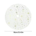 thumbnail image 3 of Horivan Gold Snowflake Plush Christmas Tree Skirt with Non-Slip Backing 35 Inch Festive Holiday Decor for Living Room Indoor Outdoor Xmas Party Decor Reusable Winter Celebration Tree Cover, 3 of 6