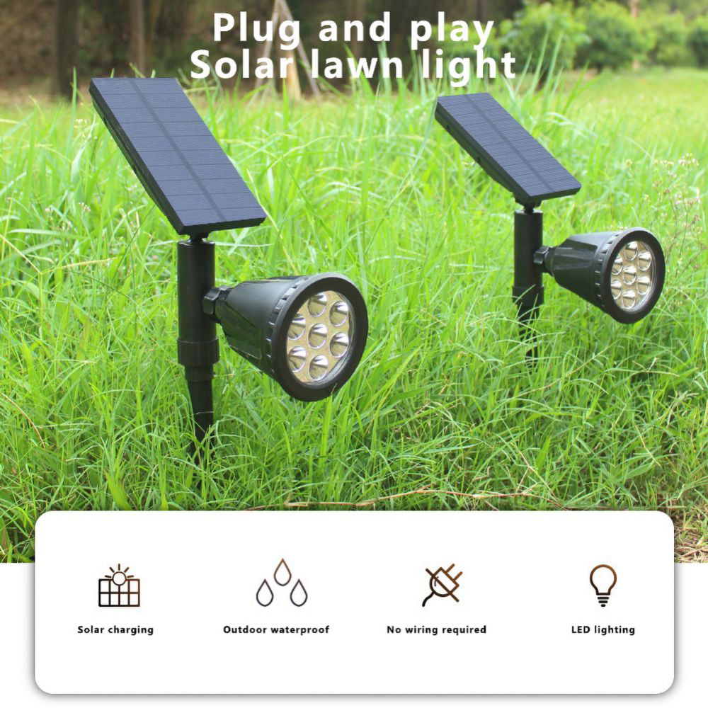 Solar Powered Spotlight Outdoor Garden Lawn Landscape LED Waterproof Lamp 7Color