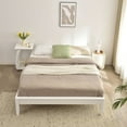 thumbnail image 4 of Home Bedroom Furniture Stella Solid Pine Wood Queen Platform Bed Frame - White, 4 of 7