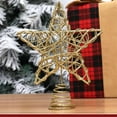 thumbnail image 3 of Christmas Star Tree Topper, Glittered 3D Metal Star Treetop Topper, Small Christmas Hollow Decoration for Xmas Holiday Party Decoration Indoor, 1 Pcs, 10.43x7.87", 3 of 8