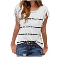 thumbnail image 1 of Pompotops T-Shirt Décontracté à Manches Courtes Imprimé Col Rond pour Femmes, 1 of 4