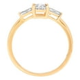 thumbnail image 2 of 0.8 ct Emerald Cut Simulated Diamond 3 Stone 14K Yellow Gold Womens Engagement Ring, 2 of 6