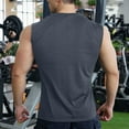 thumbnail image 4 of Njagoc3 Mens Sleeveless Solid Color Tank, Classic Crew Neck, Soft Polyester, Daily Casual & Gym Vest, 4 of 6
