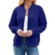 thumbnail image 3 of Suéter Tipo Cárdigan con Cremallera para Mujer, Sudadera con Capucha, Chaqueta de Larga, Conjuntos de Cuello Redondo, Abrigo Informal. Azul L, 3 of 10
