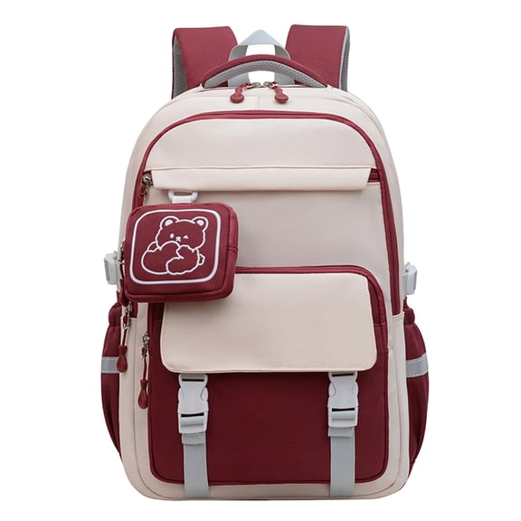 gcong Lightweight Ergonomic School Bookbag For Teens With Comfortable Shoulder Straps Everyday Use Red