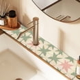 thumbnail image 2 of Yayeee Faucet Mat for Kitchen Sink 14.7" Diatomite Long Splash Guard Pad, Pink and Green Geometric, 2 of 7