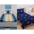 thumbnail image 1 of Combo 2 Single Bed With 2 Pillow Covers - 60 X 90 Inches, Multicolor | Premium Cotton Material - Skin Friendly & Long Lasting | Super Soft 300 Thread Count, 1 of 4
