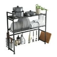 thumbnail image 1 of 2 Tier Over the Sink Dish Drying Rack with Utensil Holder Kitchen Dishes Drainer Shelf Washing Organizer, 1 of 8