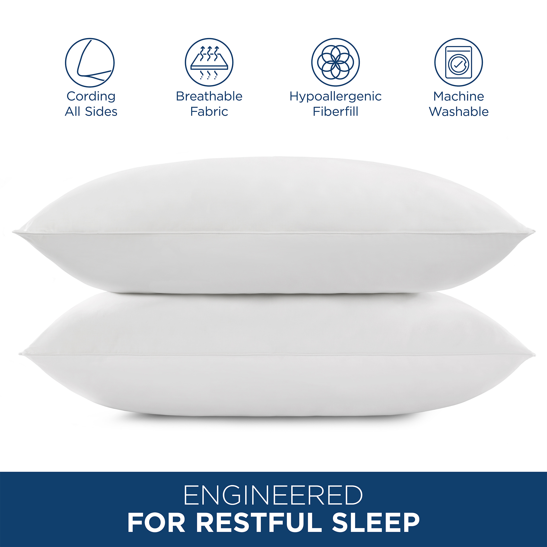 Great Sleep Down Alternative Pillows, 2-Pack, Standard/Queen photo 3