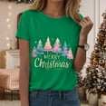 thumbnail image 2 of Duqingm Christmas T Shirts for Women Christmas Shirts for Women: Merry Christmas Printed Short Sleeve T-Shirts Xmas Holiday Tees Tops for Family Green,2XL, 2 of 6