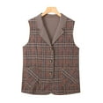 thumbnail image 3 of Spring/Autumn Classic Plaid Lapel Versatile Vest for Women, 3 of 7