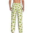 thumbnail image 3 of Uemuo Green Frog Pattern Men's Wide Leg Palazzo Lounge Pants with Pockets Light Weight Loose Comfy Casual Pajama Pants-Large, 3 of 9