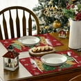 thumbnail image 6 of JWshufel 4 Pack Christmas Placemat Table Mat Set Christmas Thanksgiving Decorations Festive Designs Easy to Clean Long Lasting for Holiday Gatherings Family Dinners Standard 17.7x11.8in Red, 6 of 6