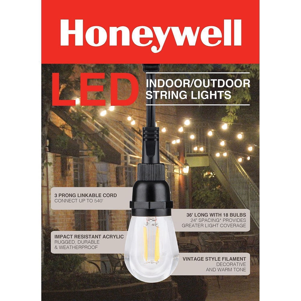 Honeywell 36 Foot Replaceable Filament Style Led String Light Set Honeywell 36 Foot Replaceable Filament Style Led String Light Set St136a112110 Com