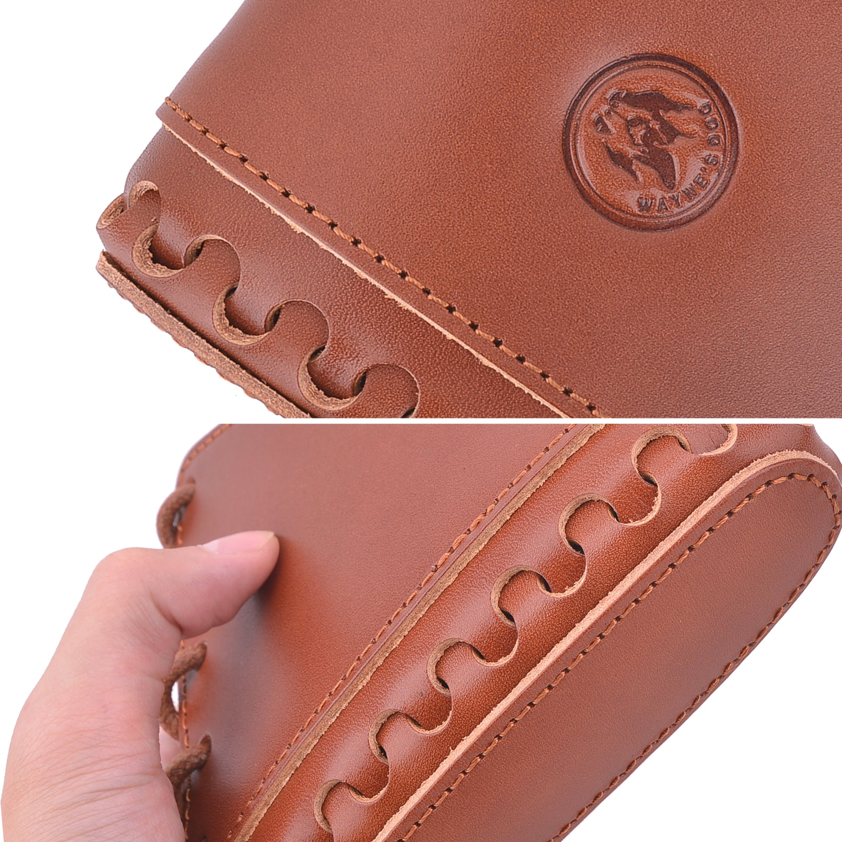 WAYNE'S DOG Full Grain Leather Gun Recoil Pad Buttstock Extension for Rifles Shotguns
