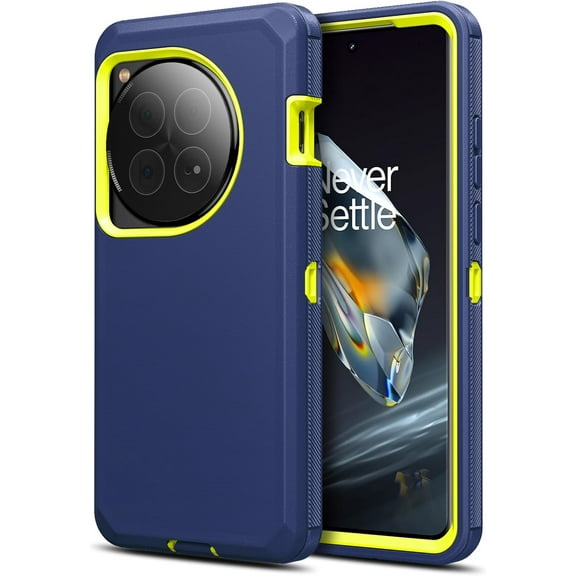 for OnePlus 12 Case Heavy Duty Dust Proof Dual Layer Shockproof Port Protection Bumper Rugged Hybrid TPU Shell Matte Tough Cover Phone Case for OnePlus 12 5G 2024 6.8'' Display Blue