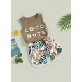 thumbnail image 3 of Wassery Baby Boys Girls Shorts Sets 6M 12M 18M 24M Infant Summer Beach Outfits Vest Round Neck Tops + Tree Print Short, 3 of 7