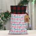 thumbnail image 5 of Rocae Striped Flamingo Print Christmas Drawstring Linen Gift Bag with Drawstrings Treat Bag Goody Present Bags for Christmas Party Favor, 5 of 8