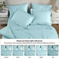 thumbnail image 3 of Superior 3-Piece Rayon From Bamboo Light Blue Duvet Set, Full/ Queen, 3 of 5