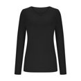 thumbnail image 4 of TKLPEHG Womens Long Sleeve Tops Crew Neck Regular Long Sleeve T Shirts Solid Color Casual Fashion Loose Shirts Going Out Tops Summer Blouses (Black,XXL), 4 of 8