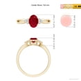 thumbnail image 4 of ANGARA Natural Solitaire 1 ct Ruby Split Shank Engagement Ring with Trio Diamonds in 14K Yellow Gold for Women (Size-7x5mm) | July Birthstone, Anniversary, Jewelry Gift for Women | Natural Ruby Ring, 4 of 9