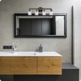 thumbnail image 2 of Kira Home Ashton 28" 4-Light Farmhouse Vanity / Bathroom Light + Hammered Glass Shades, Smoked Birch Finish, 2 of 7