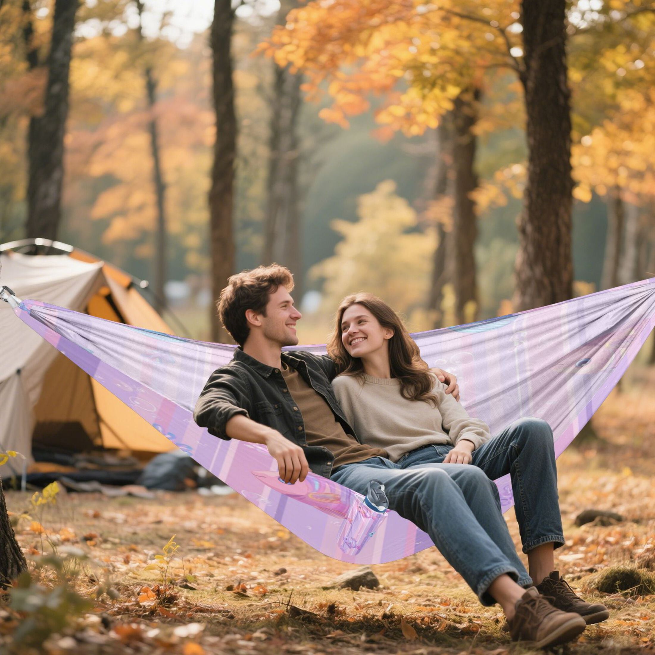 Hammock Camping Hammock Nylon Portable Hammock Travel Camping Hammock Pink Striped Fish Pattern