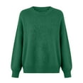thumbnail image 4 of Byworldtasic Long Sleeve Sweaters for Women Crew Neck Cozy Soft Tops Knit Loose Casual Pullover Sweaters, 4 of 4